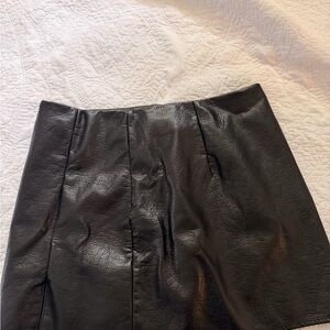 Old Navy Black Faux Leather Mini Skirt